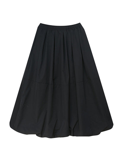 xakxx Urban Loose Drawstring High Waisted Black Bubble Skirt