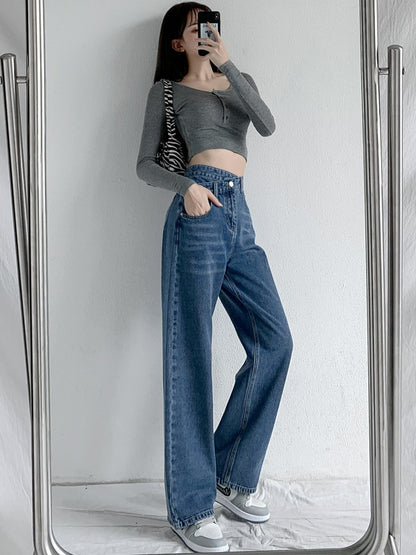 xakxx 4 Colors High Waisted Jean Pants Bottoms