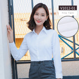 Women Blouse Long Sleeve Shirts Striped/Solid Color Ladies Office Shirts White Slim-fit Female Formal Social Blouses Tops Blusas