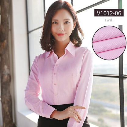 Women Blouse Long Sleeve Shirts Striped/Solid Color Ladies Office Shirts White Slim-fit Female Formal Social Blouses Tops Blusas