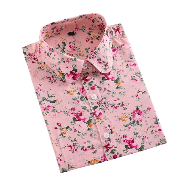 xakxx Women Shirts Long Sleeve Cotton Blouse Fashion Print Cherry Lips Flower Top Shirts For Women Autumn Under Shirt Ladies Office