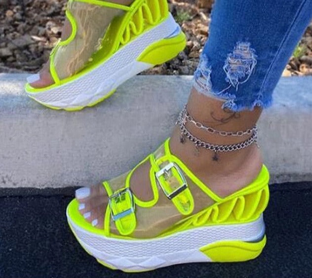 xakxx INS Hot brand wave wedges sandals comfortable summer platform sandals women high heels casual shoes woman