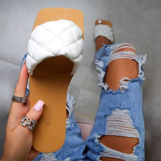 Women Sandals  Style Summer Shoes for Women Flat Sandals Rubber Shoes  Leather Slides Plus Size Soulier Femme