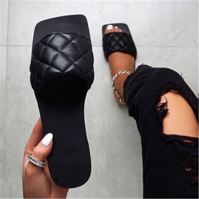 Women Sandals  Style Summer Shoes for Women Flat Sandals Rubber Shoes  Leather Slides Plus Size Soulier Femme