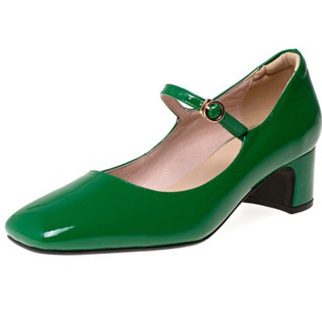 xakxx Fashion Women's Shoes Mary Jane Style Ladies Shoes Low Heel Shallow Mouth Round Toe Solid Color Women's Shoes Party Shoes