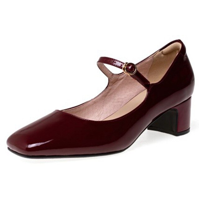 xakxx Fashion Women's Shoes Mary Jane Style Ladies Shoes Low Heel Shallow Mouth Round Toe Solid Color Women's Shoes Party Shoes