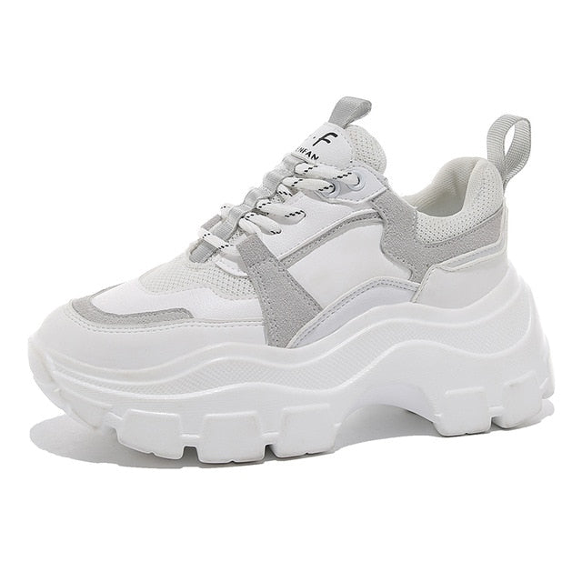 VIP Link For dropshipping Fujin Chunky Sneakers Women Spring Thick Bottom Daddy Shoes Round Toe Breathing Leisure Women Shoes