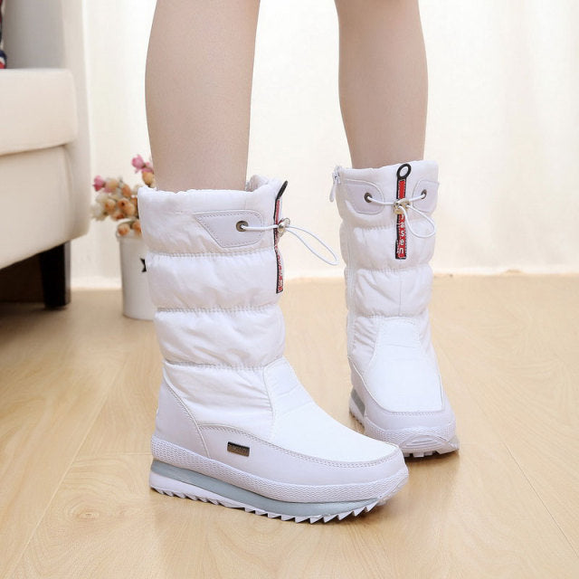 Christmas Gift Women snow boots platform shoes woman winter boots thick plush waterproof non-slip mid-calf boots women winter shoes botas mujer
