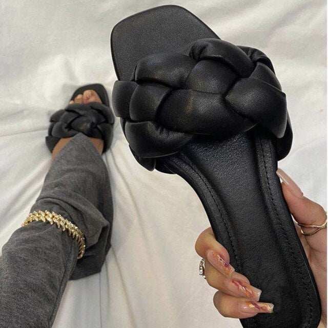 Women Sandals  Style Summer Shoes for Women Flat Sandals Rubber Shoes  Leather Slides Plus Size Soulier Femme