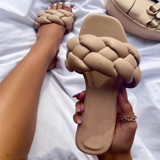 Women Sandals  Style Summer Shoes for Women Flat Sandals Rubber Shoes  Leather Slides Plus Size Soulier Femme