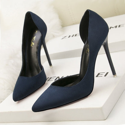 xakxx New Woman Pumps Suede High Heels Female Pointed Toe Office Shoes Stiletto Women Shoes Party Women Heels 10 cm Female Shoes