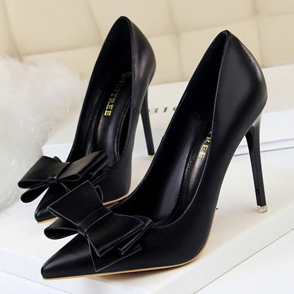 Bow-knot Pumps Women High Heels  Fashion Women Heels Lady Stiletto Shoes Wedding Shoes Classic Pumps Footwear