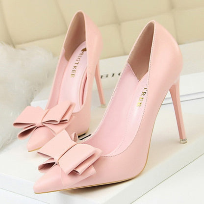 Bow-knot Pumps Women High Heels  Fashion Women Heels Lady Stiletto Shoes Wedding Shoes Classic Pumps Footwear