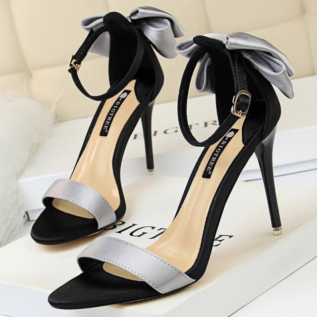 Women Heels Color Matching High Heels Bowknot Woman Pumps Stiletto Heels  New Heels Women Sandals Ladies Shoes