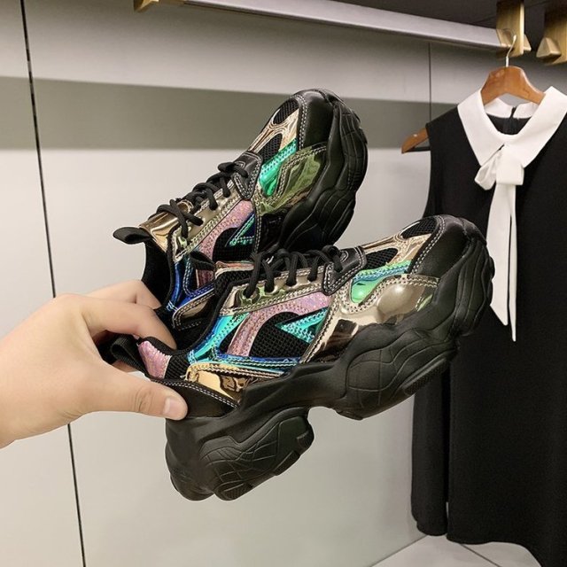 VIP Link For dropshipping Fujin Chunky Sneakers Women Spring Thick Bottom Daddy Shoes Round Toe Breathing Leisure Women Shoes