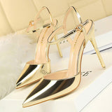 xakxx Hollow Out Woman Pumps Red High Heels  Sexy Women Heels Stiletto Wedding Shoes Buckle Party Shoes Female Shoes
