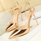 xakxx Hollow Out Woman Pumps Red High Heels  Sexy Women Heels Stiletto Wedding Shoes Buckle Party Shoes Female Shoes