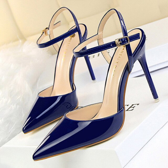 xakxx Hollow Out Woman Pumps Red High Heels  Sexy Women Heels Stiletto Wedding Shoes Buckle Party Shoes Female Shoes