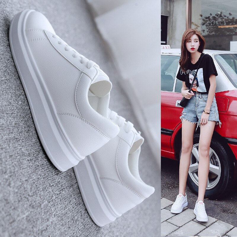 xakxx New Women Sneakers Casual Shoes High Quality Woman Flats Spring Autumn Low-top Loafers Girls Student White Shoes Ladies Shoes