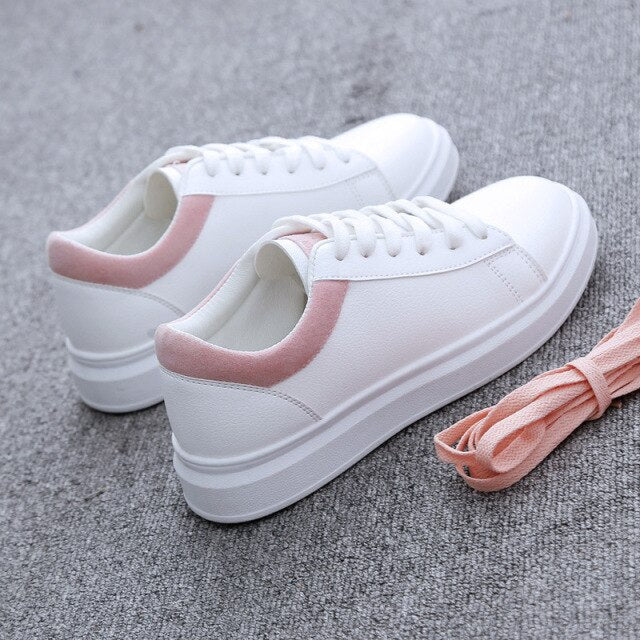 xakxx New Women Sneakers Casual Shoes High Quality Woman Flats Spring Autumn Low-top Loafers Girls Student White Shoes Ladies Shoes
