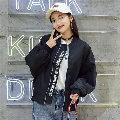 Harajuku BF jacket  spring and autumn new loose Japanese college style baseball uniform mid length jacket female student ins