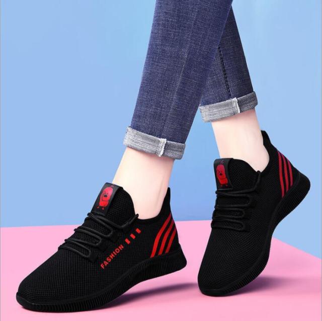 xakxx Women's Breathable Non-slip Platform Fashion  Autumn New Casual Shoes Korean Running Shoes Black Sneakers shoes for women