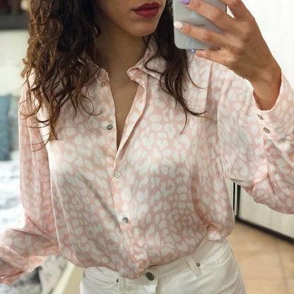 women satin blouse long sleeve zebra print shirts vintage office ladies tops femme chandails za  fashion blusa de mujer ins
