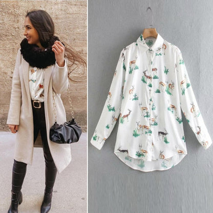 women satin blouse long sleeve zebra print shirts vintage office ladies tops femme chandails za  fashion blusa de mujer ins