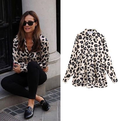 women satin blouse long sleeve zebra print shirts vintage office ladies tops femme chandails za  fashion blusa de mujer ins