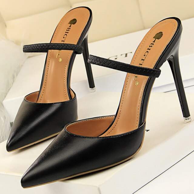 xakxx Sandals Women  Summer High Heels Slippers Pu Heeled Sandals Stiletto Ladies Shoes Fashion Female Shoes Pumps