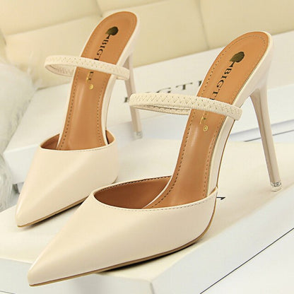 xakxx Sandals Women  Summer High Heels Slippers Pu Heeled Sandals Stiletto Ladies Shoes Fashion Female Shoes Pumps