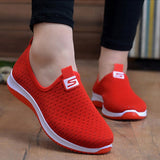 Women's Sneakers Breathable Mesh Wedges Summer Shoes For Women Walking Shallow Solid Non Slip Casual Shoes Girls Tennis Rubber75