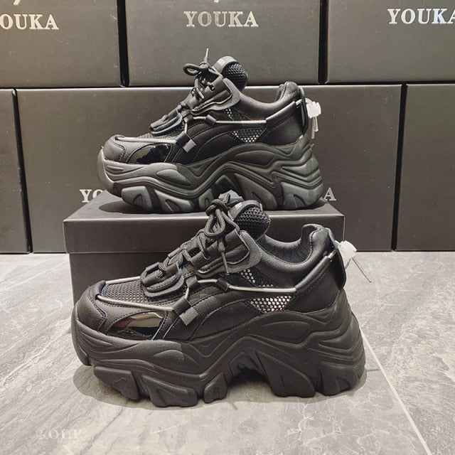 xakxx Designer Chunky Sneakers Women Platform Shoes Fashion Breathable Height Increased Thick Bottom Ladies Trainers Basket Femme