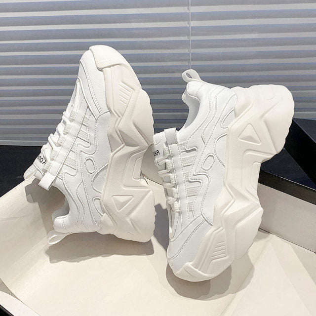 xakxx Women's Dad Shoes Luxury Women Sneakers Fashion White Sports Shoe Mesh Platform Female Footwear Tennis Tenis Con Plataforma