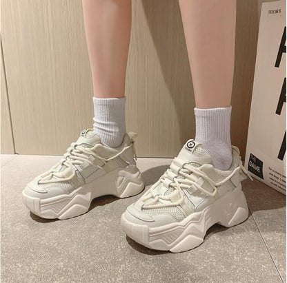 xakxx Women's Dad Shoes Luxury Women Sneakers Fashion White Sports Shoe Mesh Platform Female Footwear Tennis Tenis Con Plataforma