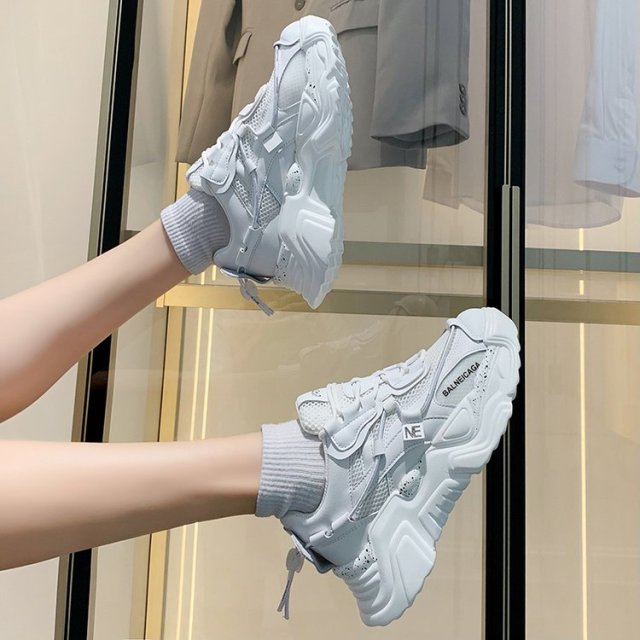 VIP Link For dropshipping Fujin Chunky Sneakers Women Spring Thick Bottom Daddy Shoes Round Toe Breathing Leisure Women Shoes