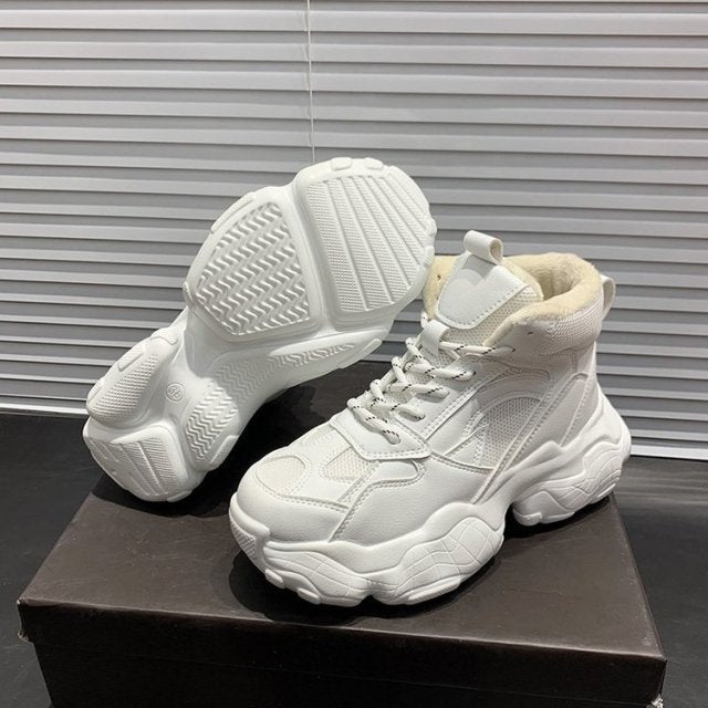 VIP Link For dropshipping Fujin Chunky Sneakers Women Spring Thick Bottom Daddy Shoes Round Toe Breathing Leisure Women Shoes