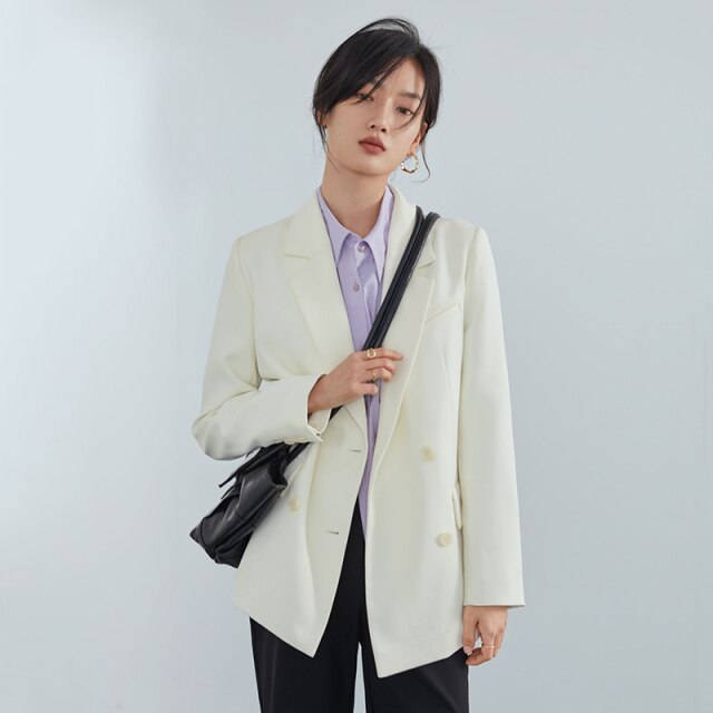 Office Ladies Casual White Blazer Women Spring Black Oversized Blazer Jacket Female Elegant Business Short Green Coat