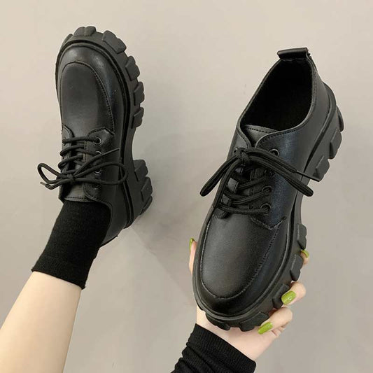 Autumn Boots Women Platform Shoes Thinken Heel Chunky Sneakers Black Punk Boots Shoes Height Increasing Botas De Mujer
