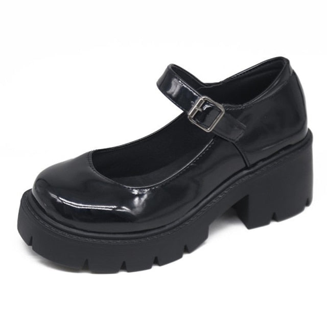 Autumn Boots Women Platform Shoes Thinken Heel Chunky Sneakers Black Punk Boots Shoes Height Increasing Botas De Mujer