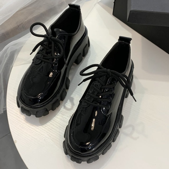 Autumn Boots Women Platform Shoes Thinken Heel Chunky Sneakers Black Punk Boots Shoes Height Increasing Botas De Mujer