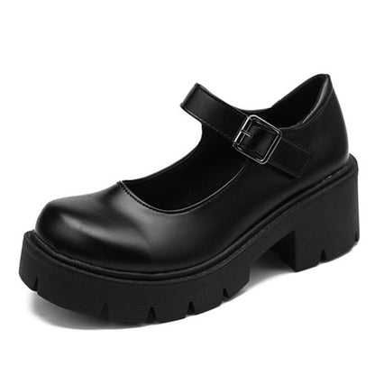 Autumn Boots Women Platform Shoes Thinken Heel Chunky Sneakers Black Punk Boots Shoes Height Increasing Botas De Mujer