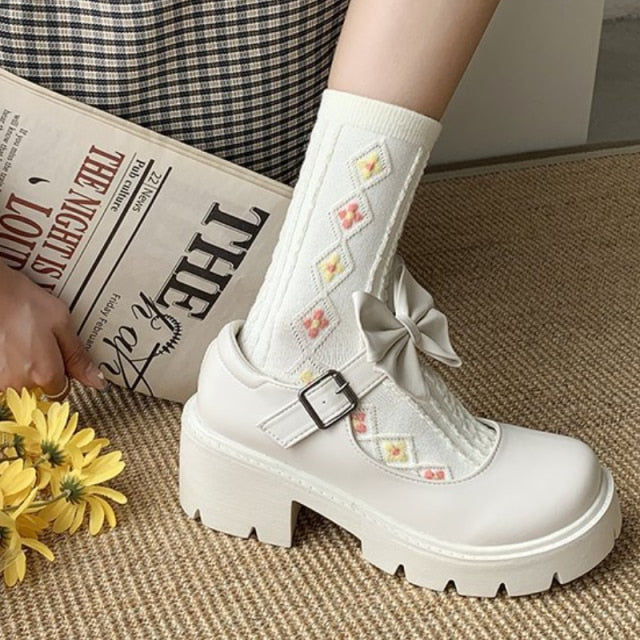 Autumn Boots Women Platform Shoes Thinken Heel Chunky Sneakers Black Punk Boots Shoes Height Increasing Botas De Mujer