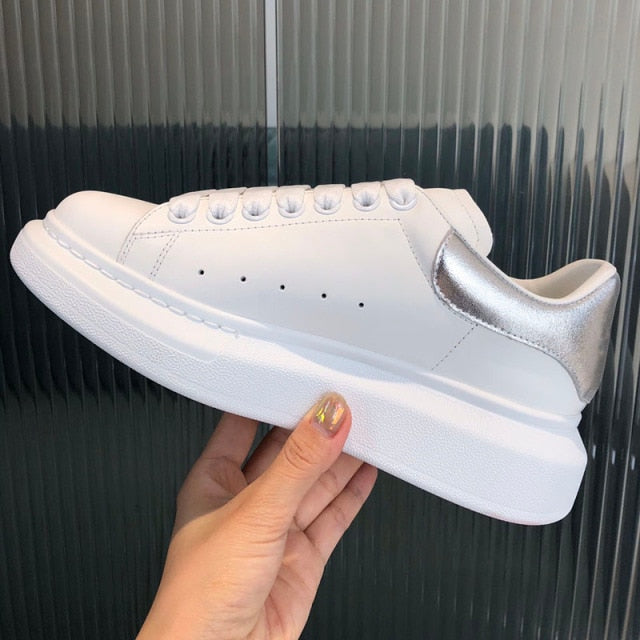 xakxx Luxury Mcqueen Shoes for Women Brand Design Alexander White Chunky Sneakers Female Vulcanize Shoes Zapatillas De Deporte X12
