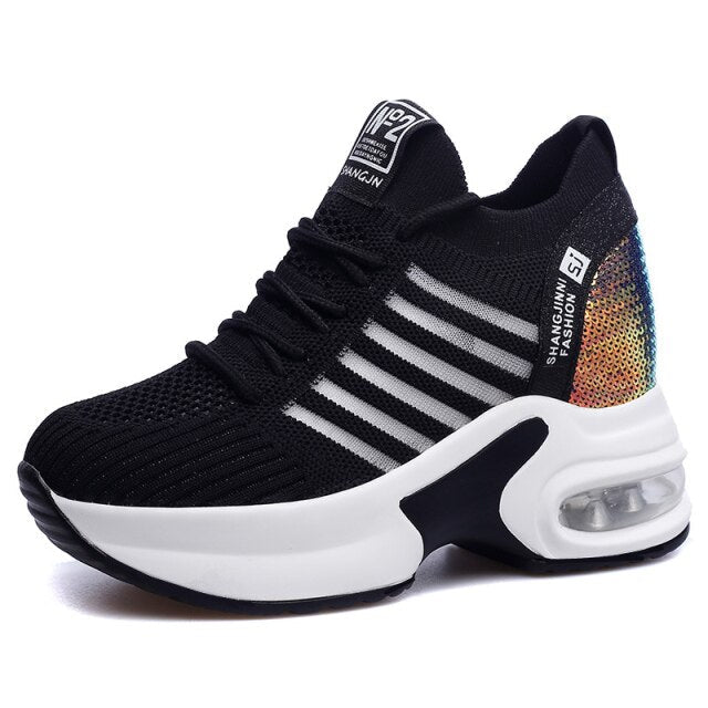Fashion Sneakers Women Casual Shoes Tenis Feminino Comfy Ladies Vulcanize Shoes Lace Up Trainers Women Platform Sneakers