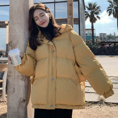 New Short Winter Jacket Women Oversize Parka Coat Warm Thick Cotton Coat Loose Hooded Padded Women Winter Jacket