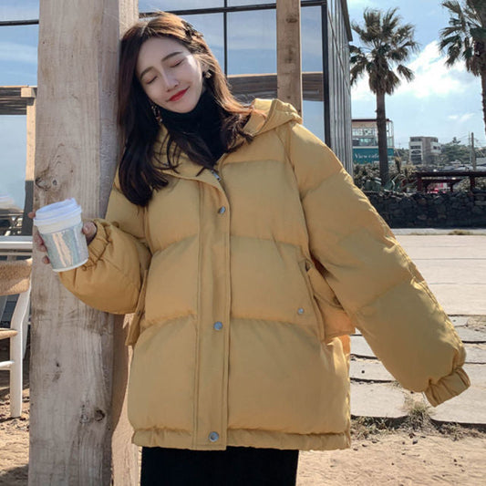 New Short Winter Jacket Women Oversize Parka Coat Warm Thick Cotton Coat Loose Hooded Padded Women Winter Jacket