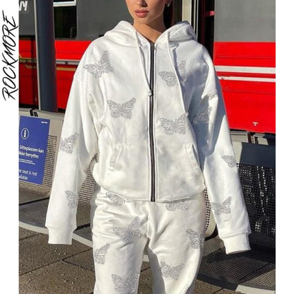 Cross Print Hoodies Sweatshirts Women Oversized Zip Up Hooded Jacket Plus Size Sweatshirt Long Sleeve Streetwear Autumn