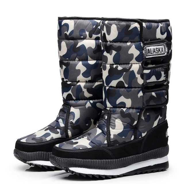 Christmas Gift Women snow boots platform shoes woman winter boots thick plush waterproof non-slip mid-calf boots women winter shoes botas mujer