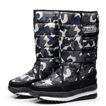 Christmas Gift Women snow boots platform shoes woman winter boots thick plush waterproof non-slip mid-calf boots women winter shoes botas mujer